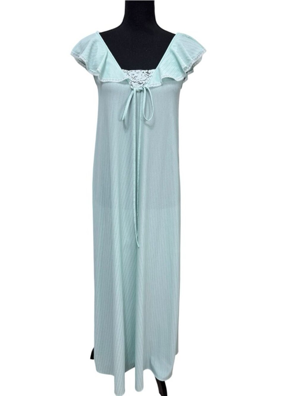 Gossard Vintage Union Label Long Nightgown Negligee Size Petite - XS? Seafoam